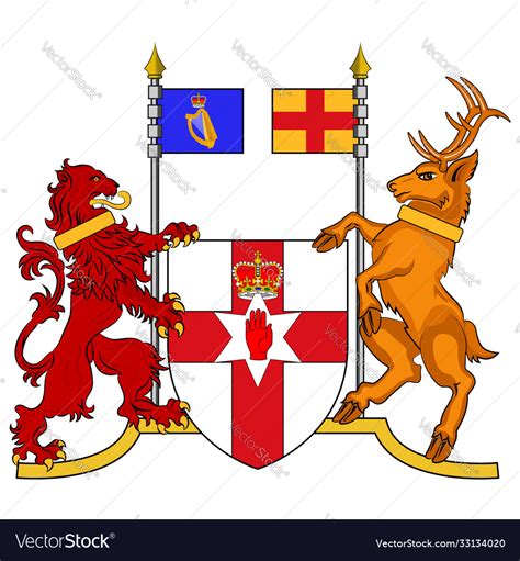 Coat arms northern ireland Royalty Free Vector Image