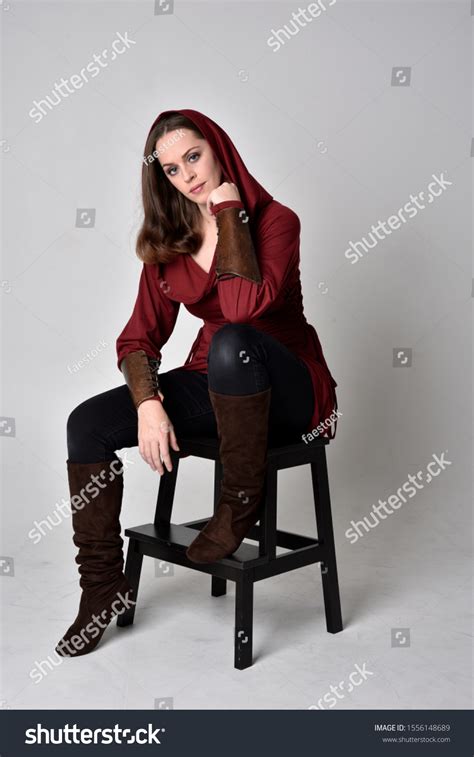 Full Length Portrait Brunette Girl Wearing Stock Photo 1556148689 Shutterstock
