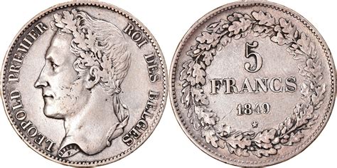 Belgien 5 Francs 5 Frank 1849 Münze Leopold I SS Silber KM 3 2