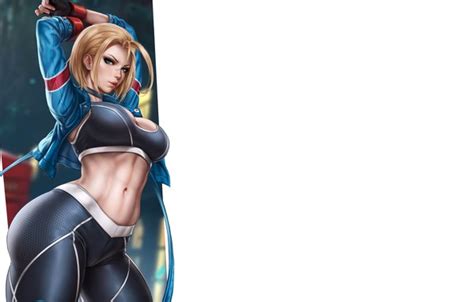 Wallpaper Girl Hot Stretch Anime Pretty Street Fighter Blonde Babe Fitness Slim Armpit