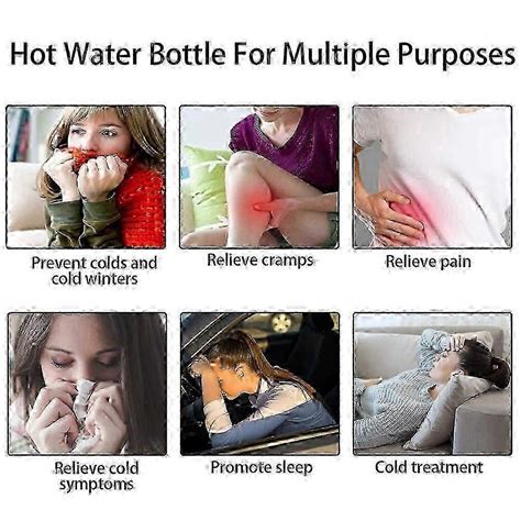 Rubber Hot Water Bottle With Knit Cover Durable Hot Water Bag Warmer Set L Heat Up And