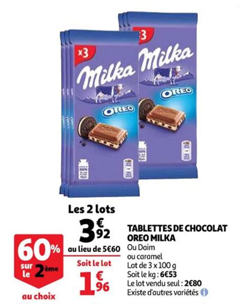 Promo Tablettes De Chocolat Oreo Milka Chez Auchan