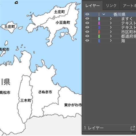 香川県 市区町村別 白地図データ（eps） 地図素材をダウンロードにて販売するお店｜今八商店