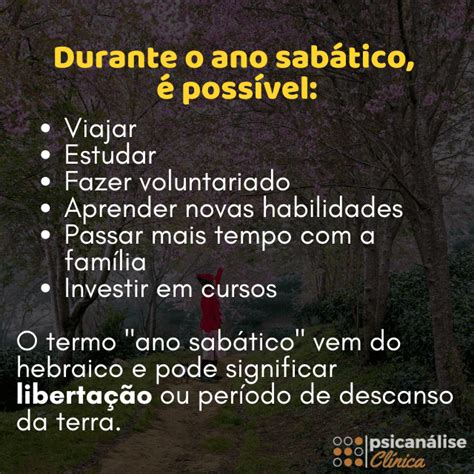 O Que Significa Ano Sabatico - Ano Sabático: o que significa, benefícios, como fazer - Psicanálise Clínica
