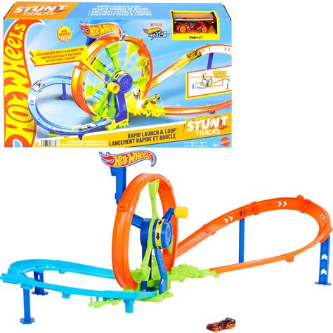 HOT WHEELS STUNT TRACKS ZESTAW Wyścigowa Turbo Pętla JBX Cena Opinie