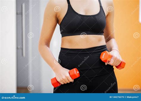 Fitness Girl Athletic Girl Working Out In Gym Stock Image Image Of Naked Fitness 144276275
