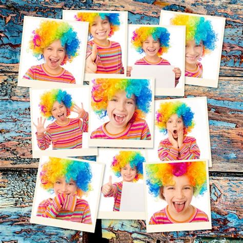 Premium Photo Girl In Colored Wigs