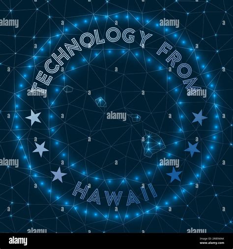 Technology From Hawaii Futuristic Geometric Badge Of The Us State