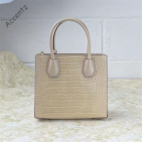 Michael Kors Mercer Nude Croc 2way Bag Women S Fashion Bags Wallets Cross Body Bags On