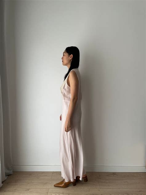 1940s Pale Pink Bias Cut Nightgown Maxi Lingerie Dre Gem