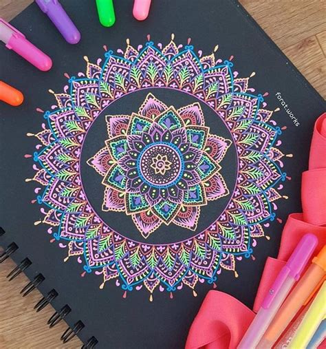 By Forat Works Black Paper Gelly Roll Mandala