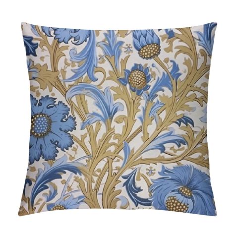 Chilfamy Throw Pillow Covers Blue And White Outdoor Silky Pillows