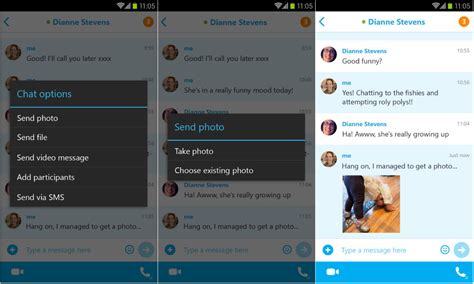 skype  android version  update brings photo sharing  offline