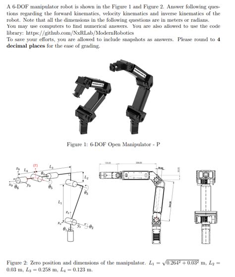 A 6 Dof Manipulator Robot Is Shown In The Figure 1