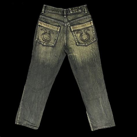 Crown Jeans size 27 very dark blue denim... - Depop