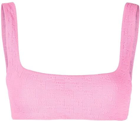 Alexander Wang Logo Knit Square Neck Bikini Top Shopstyle Two Piece Swimsuits