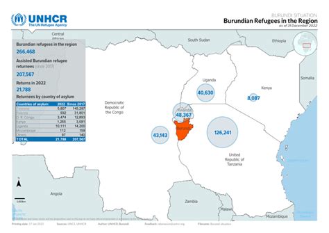 Burundi Situation Map - Burundian refugees in the region, 31 December