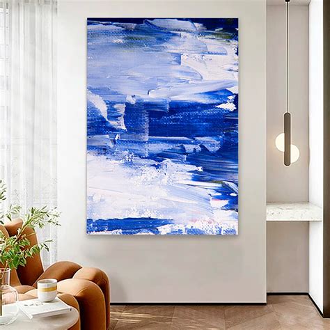 Quadro Decorativo Abstrato Mar Azul Em Tela Canvas Parcelado S Juros