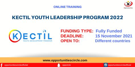 Kectil Youth Leadership Program 2022 Online Training Opportunities Circle