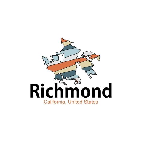 map  richmond california united states geometric logo  vector