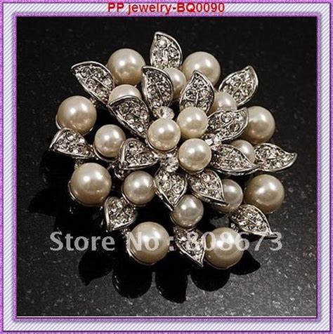 Broches de cristal pérola pinos clear bouquet de casamento strass