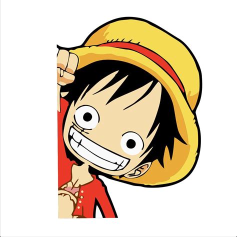 Monkey D Luffy Side Peeker Peeking Window Vinyl Decal Sticker One Piece ...