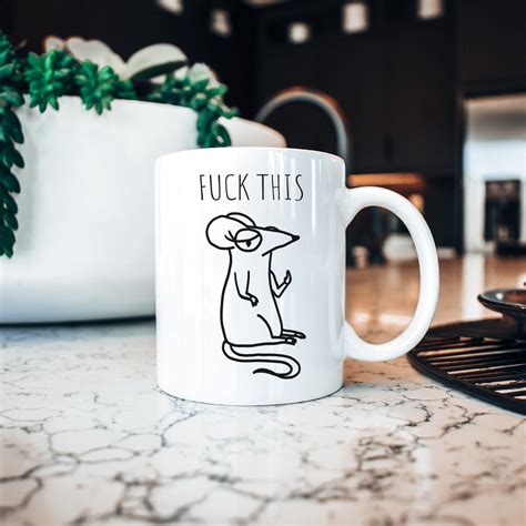 Rat Coffee Mug Fuck This Ceramic Cup Rat Cup Cute Rat Gift Gift For Her Rat Mom Rat Dad