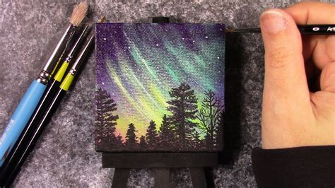 How To Paint Northern Lights Acrylic Painting Tutorial For