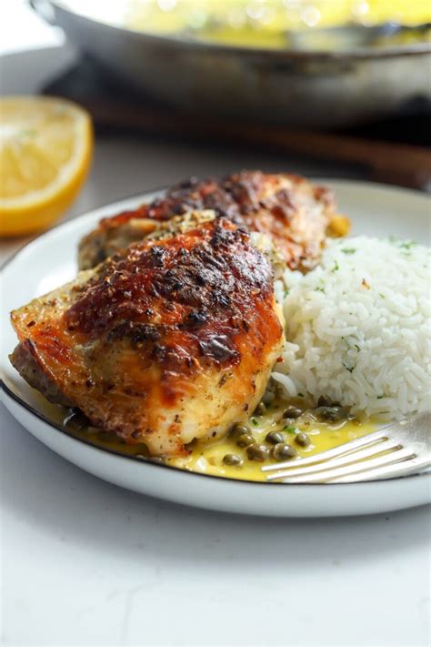 Lemon Caper Chicken Thighs Food My Muse