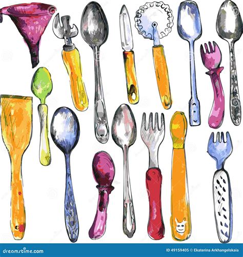 set  kitchen utensil stock vector illustration  graphic