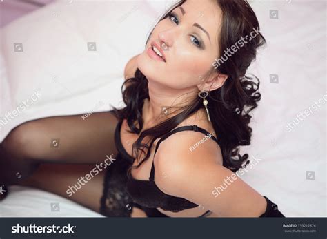 Beautiful Sexy Woman Black Lingerie On Stock Photo 159212876 Shutterstock