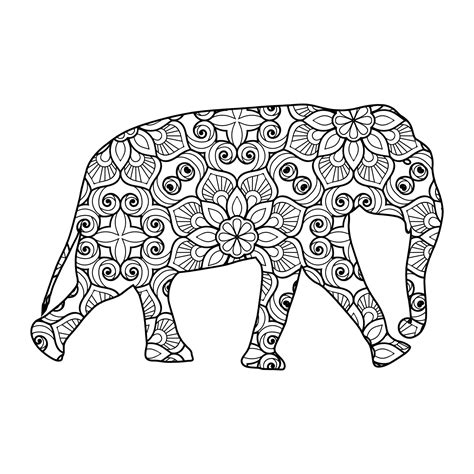 Mandala Elephant Coloring Page 6943820 Vector Art At Vecteezy