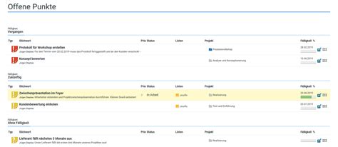 Meine Offenen Punkte Hilfecenter Teamspace And Projectfacts