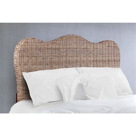 Crawford And Burke Laguna Gray Queen Rattan Headboard 2022qhb The Home