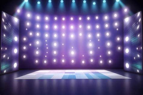 Premium Photo Well Led Light Screen Stage With Lightbulp Backgrund