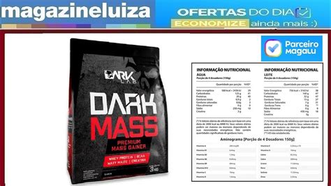 Hipercalórico Dark Mass 3kg Whey Protein Creatina Albumina Zero