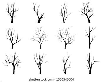 Black Branch Tree Naked Trees Silhouettes Stock Vector Royalty Free Shutterstock