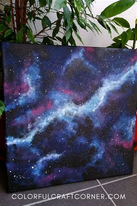 How To Paint A Galaxy Easy Acrylic Painting On Canvas Colorful