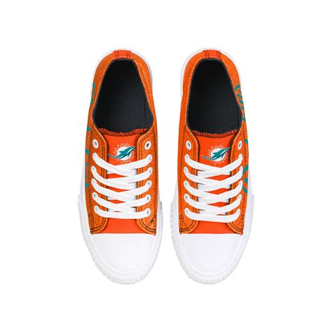 Miami Dolphins Nfl Womens Color Glitter Canvas Shoes