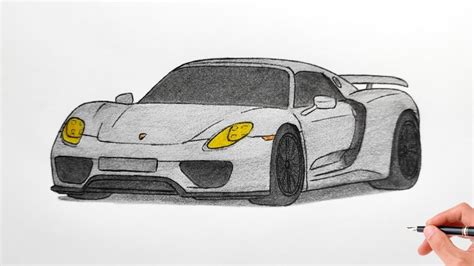 How To Draw A Porsche Spyder Drawing Car Coloring Porsche