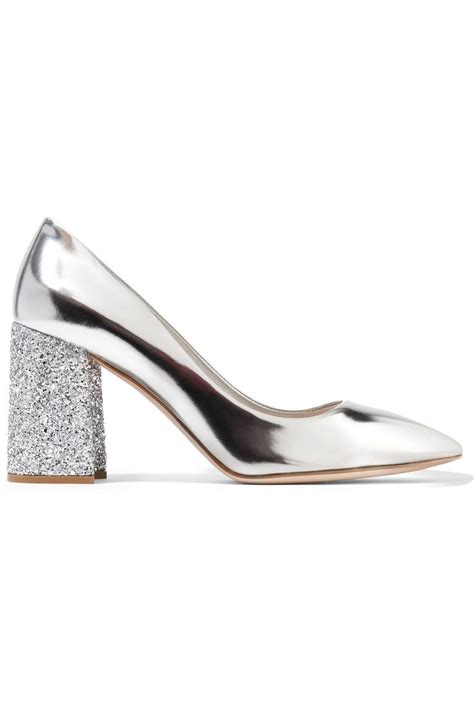 Miu Miu Glittered Metallic Leather Pumps Net A Portercom