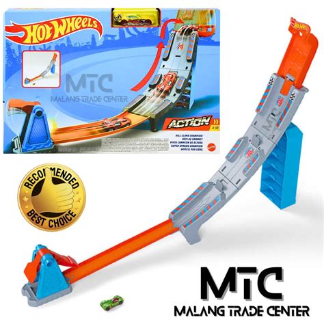 Jual Hot Wheels Hill Climb Champion Track Vehicle Playset Shopee Indonesia