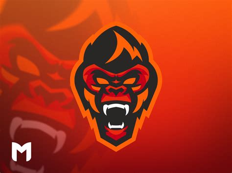 Fire Gorilla Mascot Logo By Manu On Dribbble