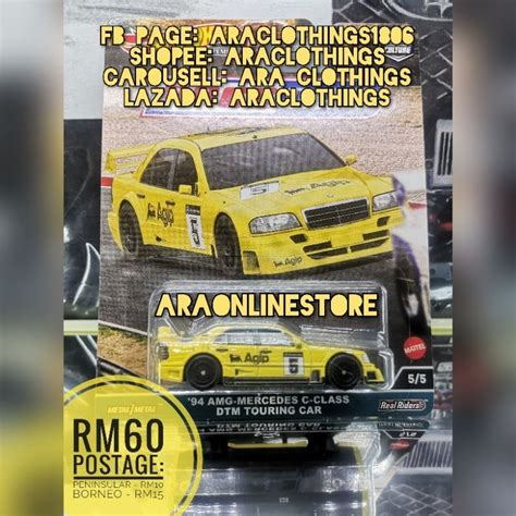 Hot Wheels Car Culture Car Culture Race Day 94 AMG Mercedes C Class DTM Touring Car Shopee