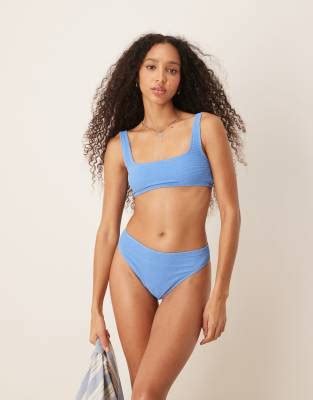 Other Stories Slip Bikini Sgambati Blu Stropicciati Mix And Match ASOS