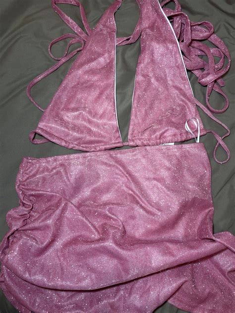 Pink Glitter Bikini Set Women S Fashion Swimwear Bikinis Swimsuits