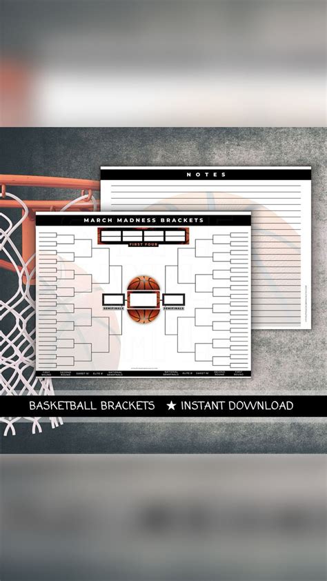 March Madness NCAA Men’s College Basketball Printable Prediction Brackets PDF | College ...