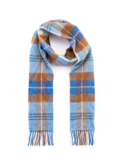 John Hanly Scarf Blue Grey Rust