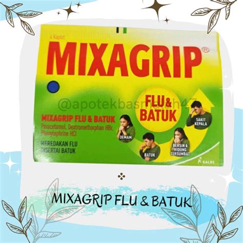 Jual MIXAGRIP FLU MIXAGRIB FLU BATUK 1 Strip Isi 4 Warna Hijau