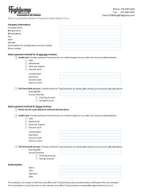 Fillable Online Payment Authorization Form Fax Email Print Pdffiller